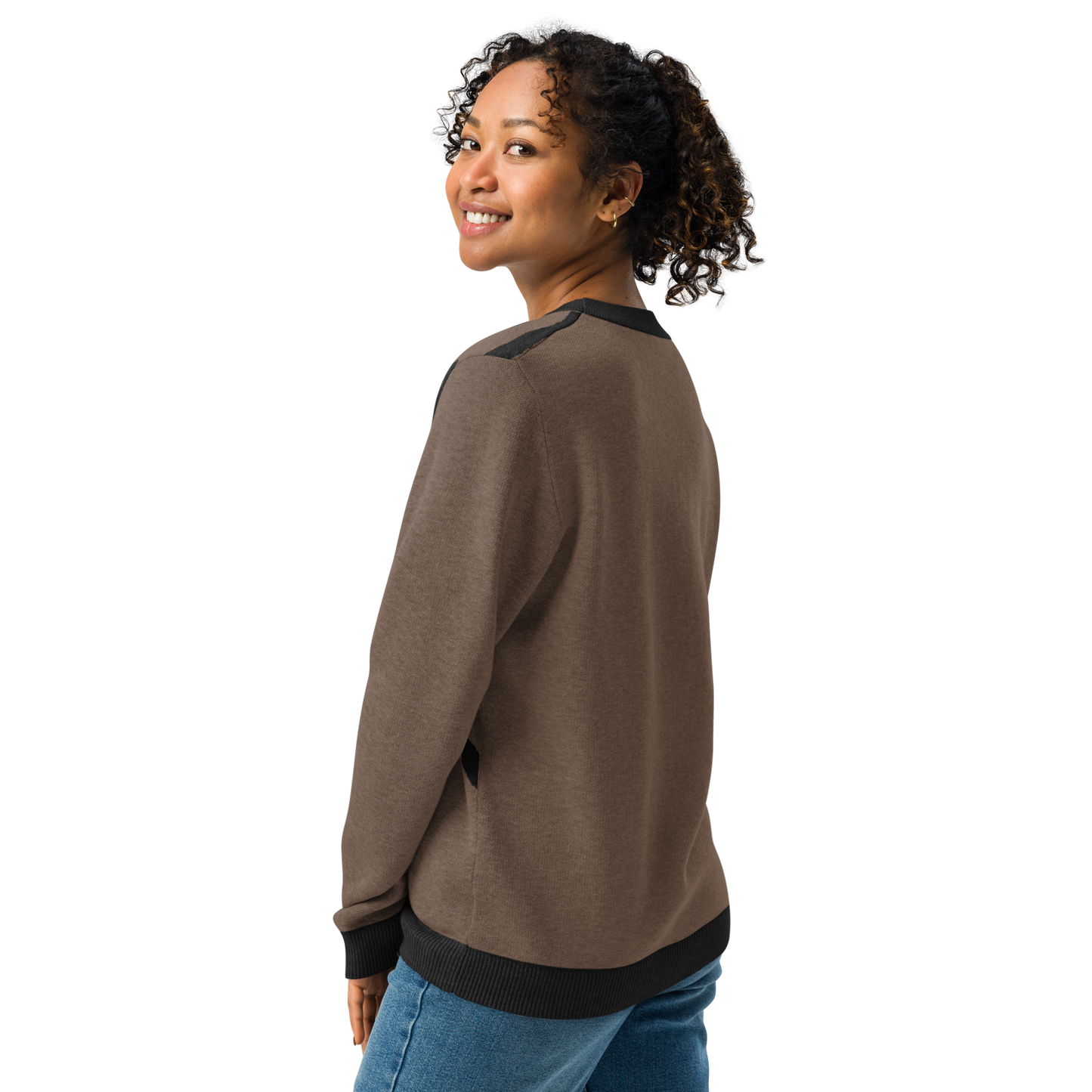 Knitted crew neck sweater