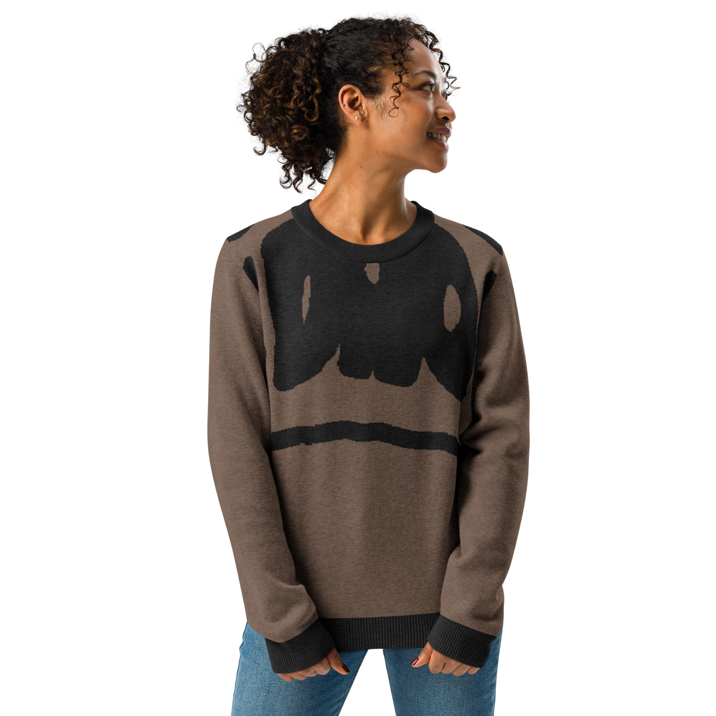 Knitted crew neck sweater