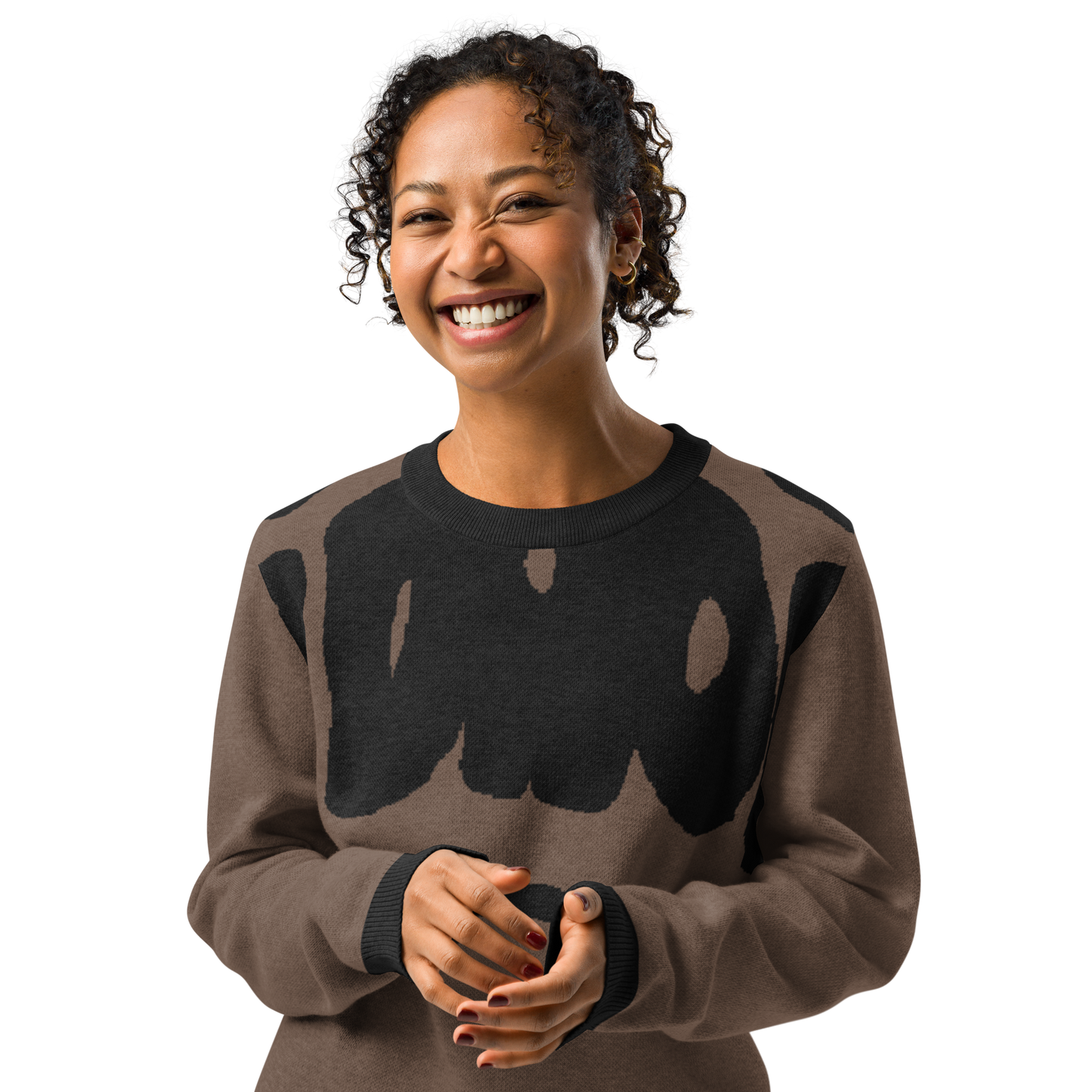 Knitted crew neck sweater