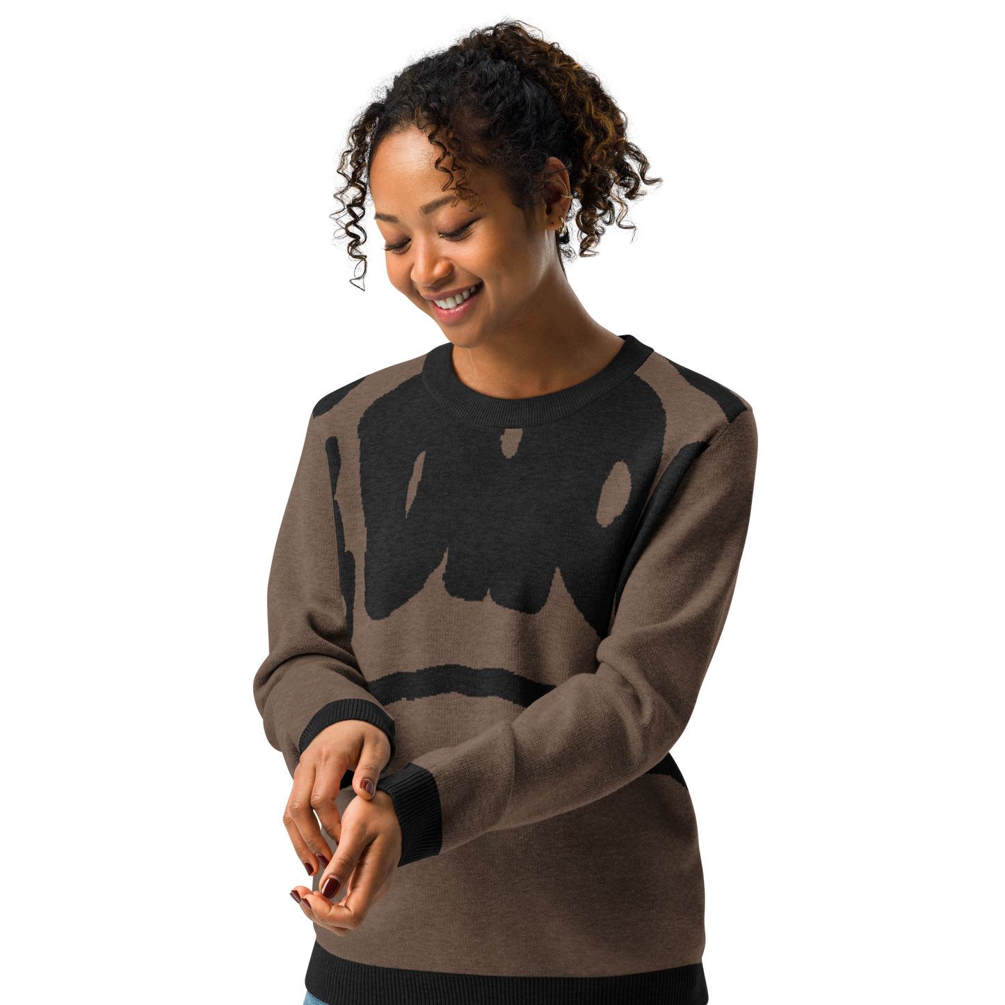 Knitted crew neck sweater