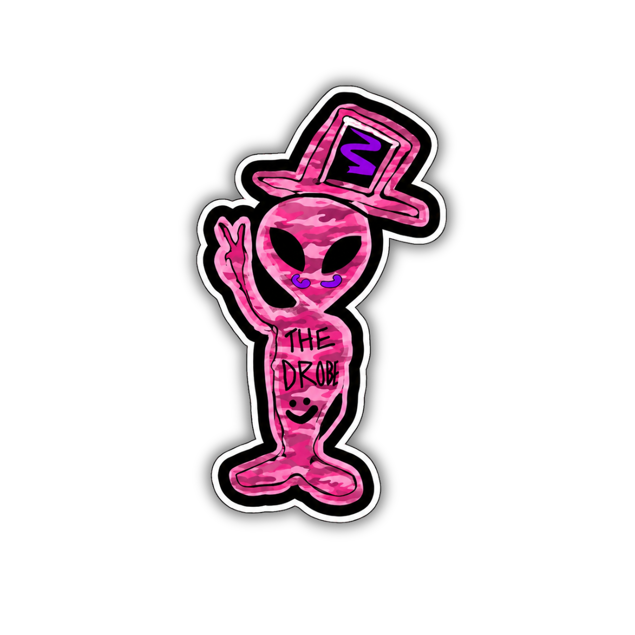 PINK ALIEN CAMO STICKER