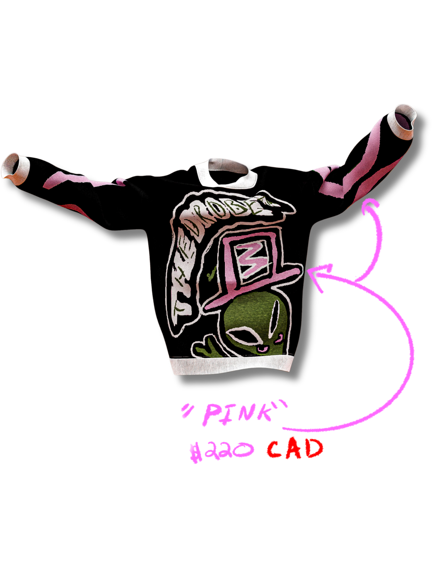 "what's ur wink??" knitted sweat (pink)