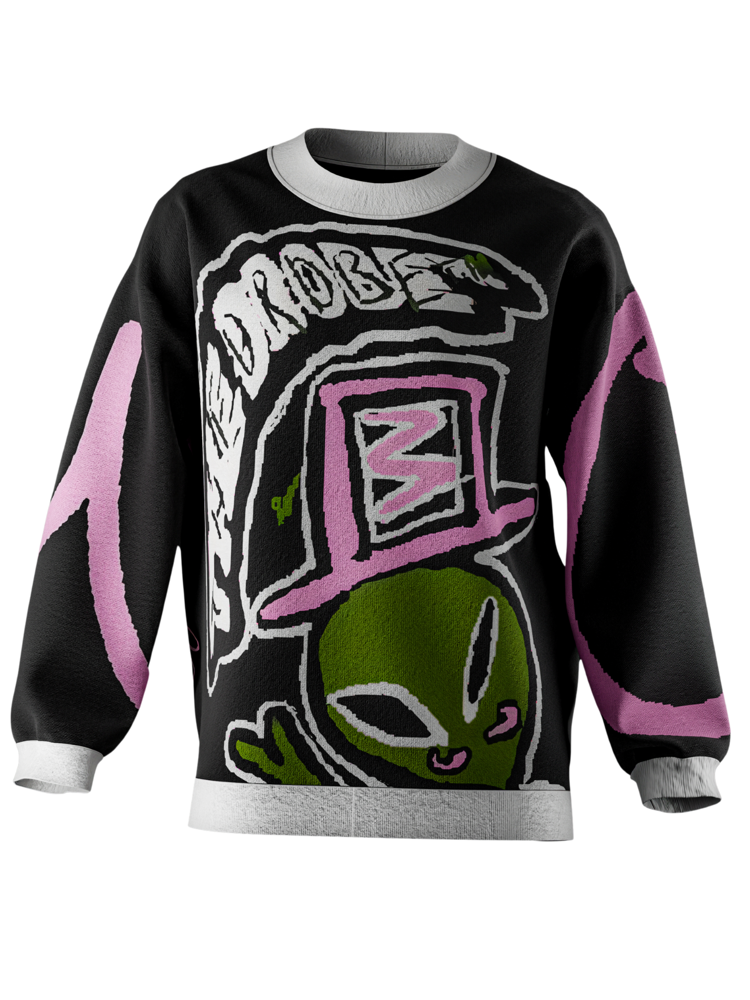 "what's ur wink??" knitted sweat (pink)