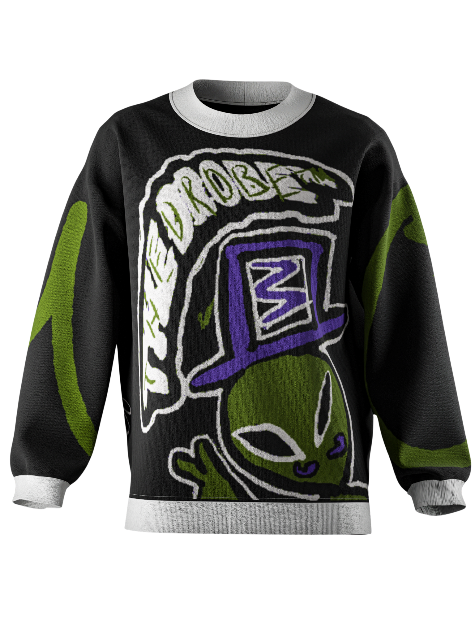 "what's ur wink??" knitted sweat "purple"