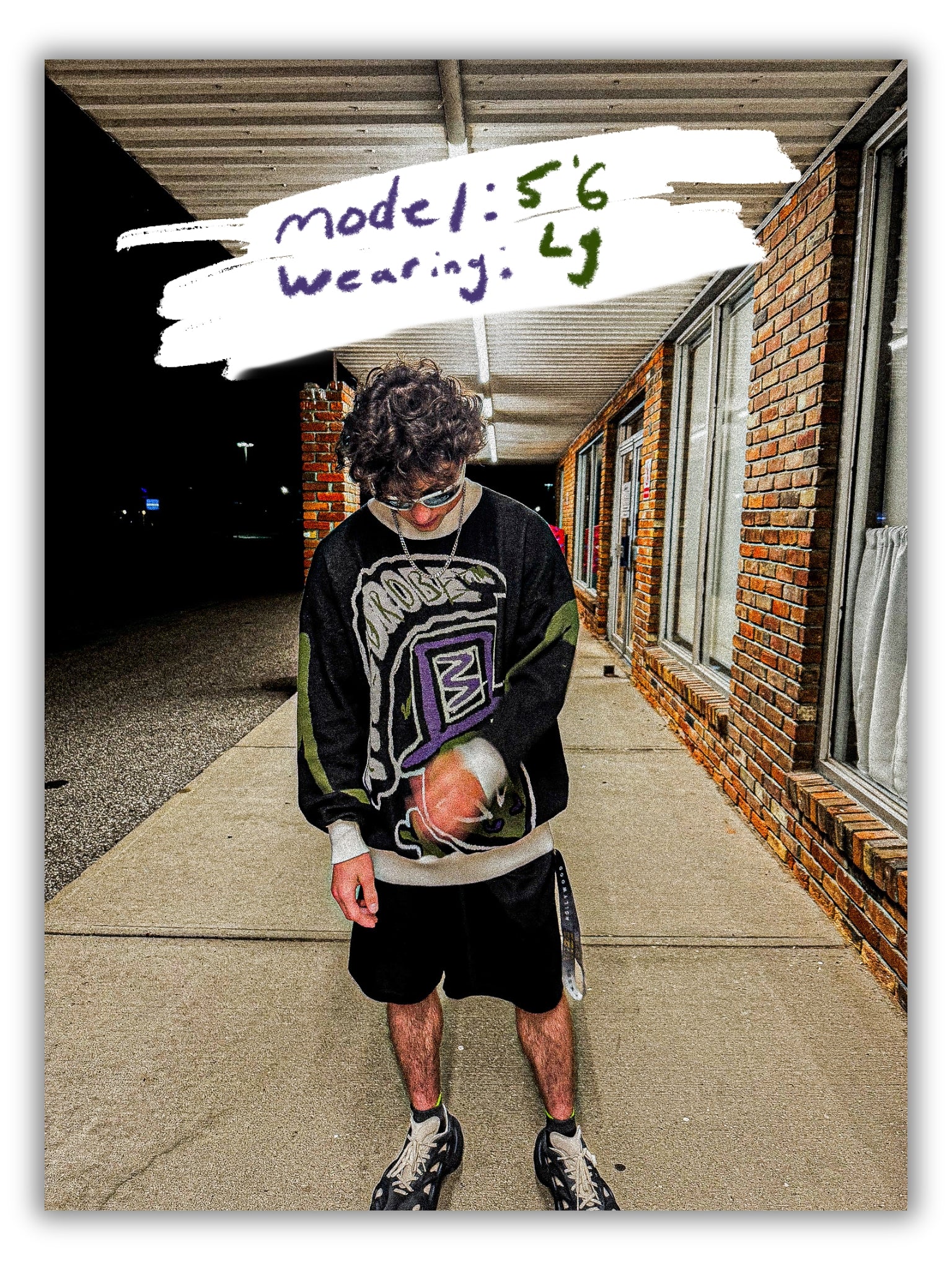 "what's ur wink??" knitted sweat "purple"